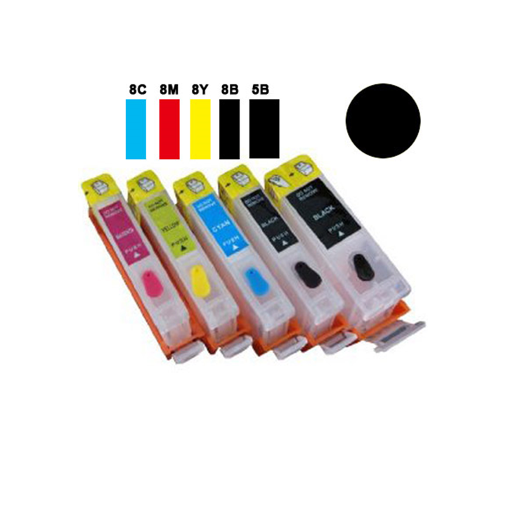Cartuccia ricaricabile vuota per Canon CLI-8 nero con chip autoreset