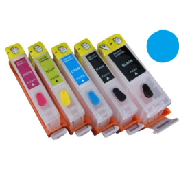 Cartuccia ricaricabile vuota per .Canon CLI-521 ciano con chip autore.
