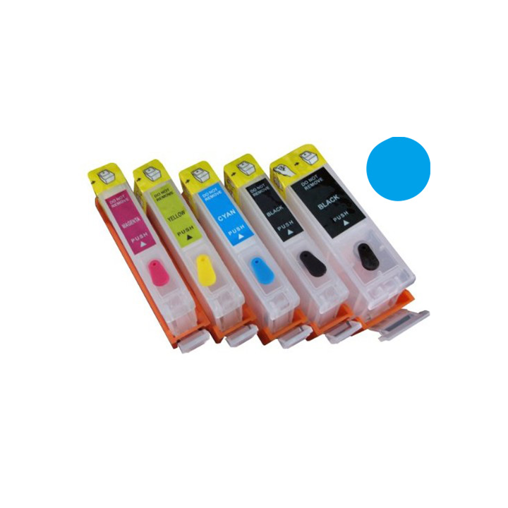 Cartuccia ricaricabile vuota per .Canon CLI-521 ciano con chip autore.