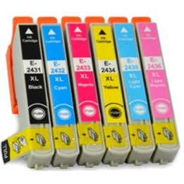 Cartuccia per Epson T2435XL ciano fotografico