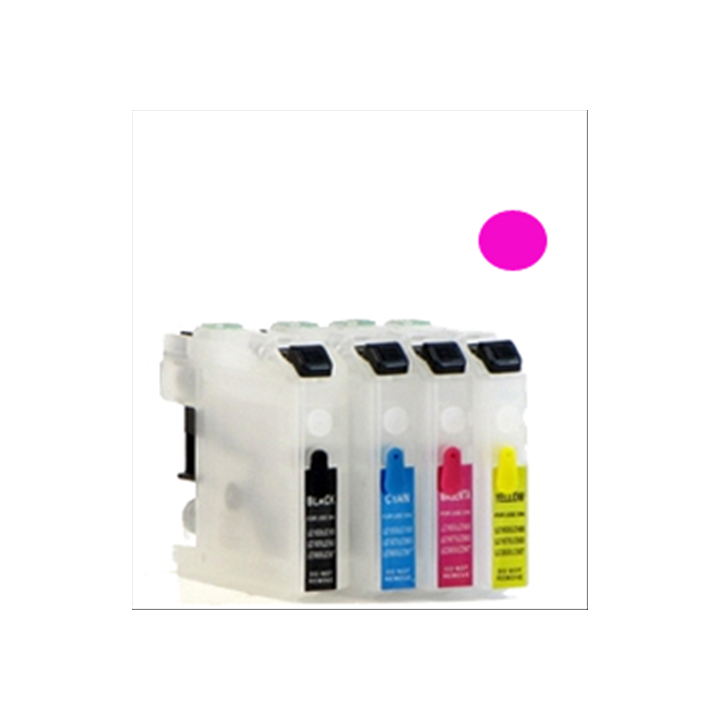Cartuccia ricaricabile vuota per Brother LC-123 magenta con chip aggi.