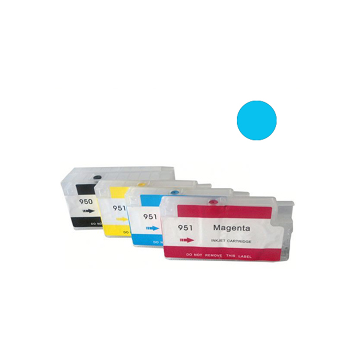 Cartuccia ricaricabile vuota per HP 951 CN050AE ciano con chip autore.