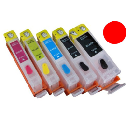 Cartuccia ricaricabile vuota per .Canon CLI-521 magenta con chip auto.