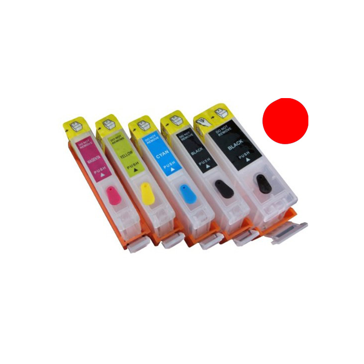 Cartuccia ricaricabile vuota per .Canon CLI-521 magenta con chip auto.