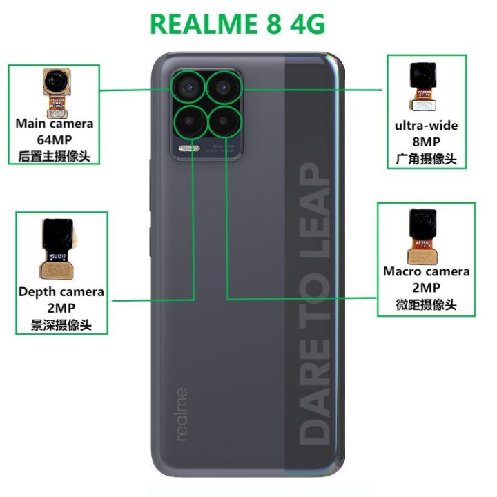 CAMERA POSTERIORE 64MP PER REALME 8 4G (RMX3085) ORIGINALE