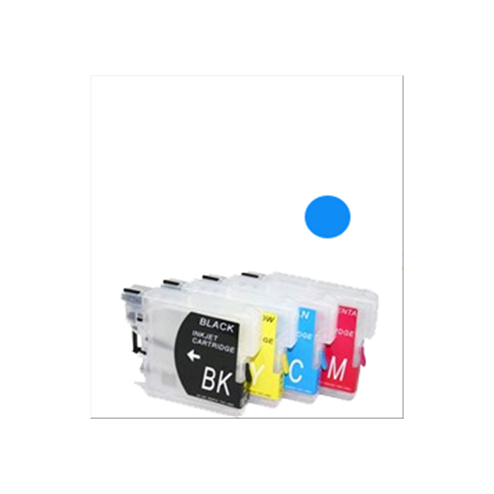Cartuccia ricaricabile vuota per Brother LC985 LC980 LC1100 ciano