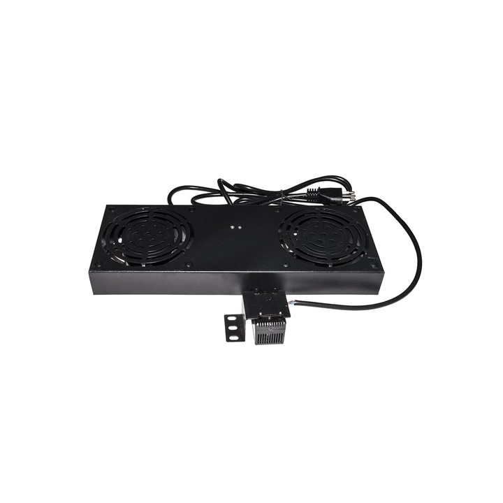 MODULO 2 VENTOLE CON TERMOSTATO PER ARMADI RACK A MURO LINK COLORE NERO