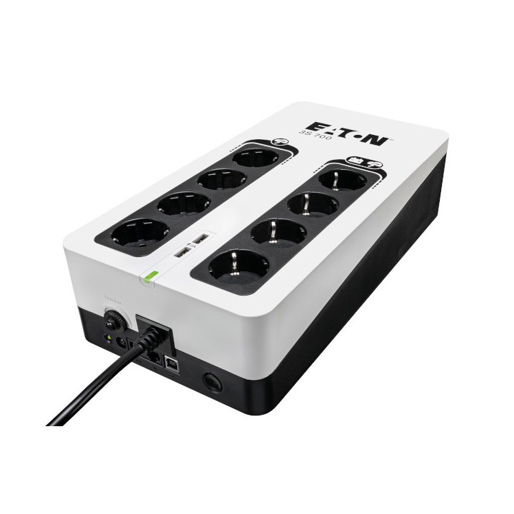 EATON 3S UPS DIN, 700 VA, 420 W, INGR: SCHUKO, USC. (4) SCHUKO (4) SCHUKO SOLO SURRGE, COM. USB, TOW