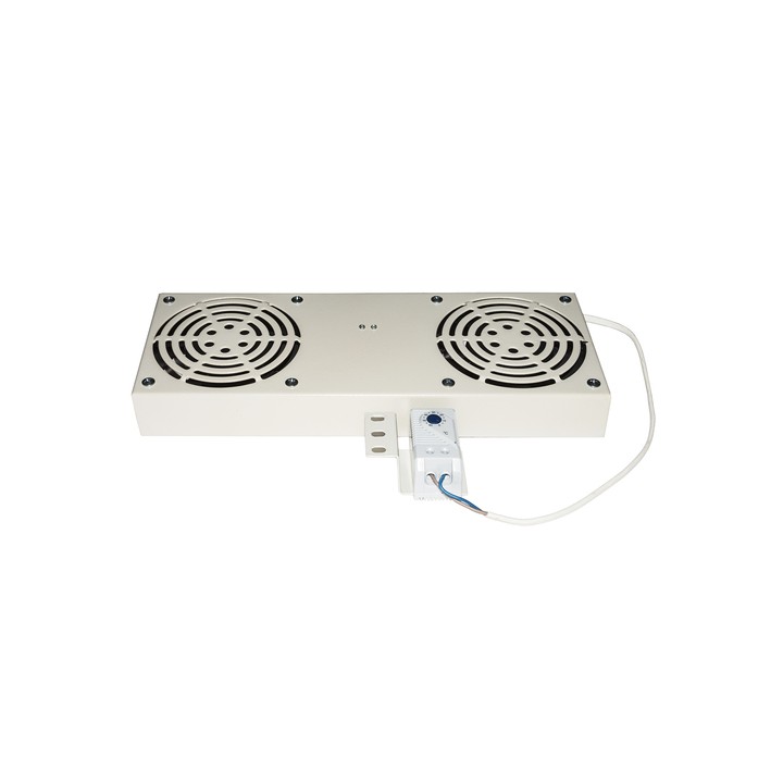 MODULO 2 VENTOLE CON TERMOSTATO PER ARMADI RACK A MURO LINK COLORE GRIGIO