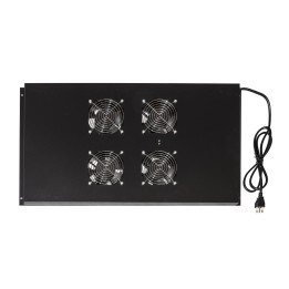 MODULO 4 VENTOLE A SOFFITTO COLORE NERO CON TERMOSTATO PER ARMADI 22/42U PROFONDI 800-1000 LINK