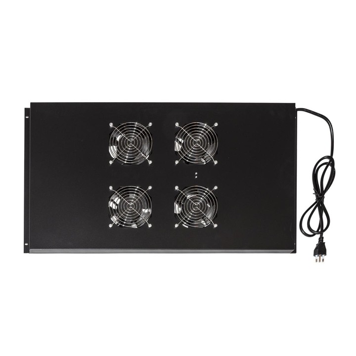 MODULO 4 VENTOLE A SOFFITTO COLORE NERO CON TERMOSTATO PER ARMADI 22/42U PROFONDI 800-1000 LINK