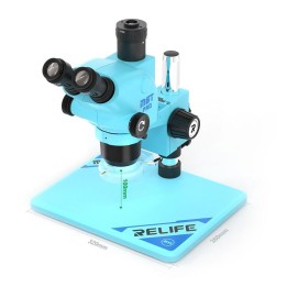 RELIFE RL-M6T PRO-B11 MICROSCOPIO 6.5X-65X TRINOCULAR HD PERRIPARAZIONE MOBILE + LUCE LED DI MICROSCOPIO MOLTEPLICI OPZIONI DI C