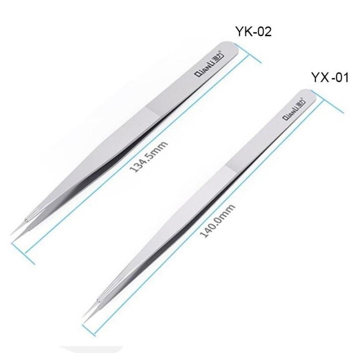QIANLI INEEZY YK-02 PINZETTE ISPESSITE EXTRA AFFILATE IN ACCIAIO INOSSIDABILE PINZETTE APPUNTITE 0.1mm HPC40