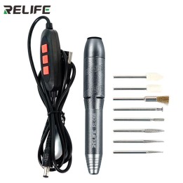 RELIFE RL-068 MINI PENNA LUCIDANTE MULTIFUNZIONALE REGOLAZIONE A 6 VELOCITÀ DOTATO DI 8 TESTE DI MACINAZIONE