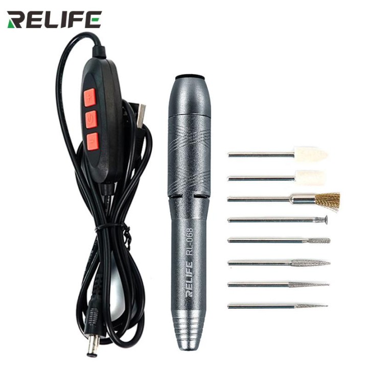 RELIFE RL-068 MINI PENNA LUCIDANTE MULTIFUNZIONALE REGOLAZIONE A 6 VELOCITÀ DOTATO DI 8 TESTE DI MACINAZIONE