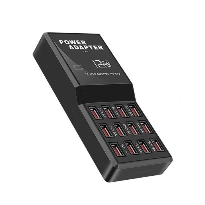W-858 60W CARICABATTERIE DA TAVOLO USB A 12 PORTE