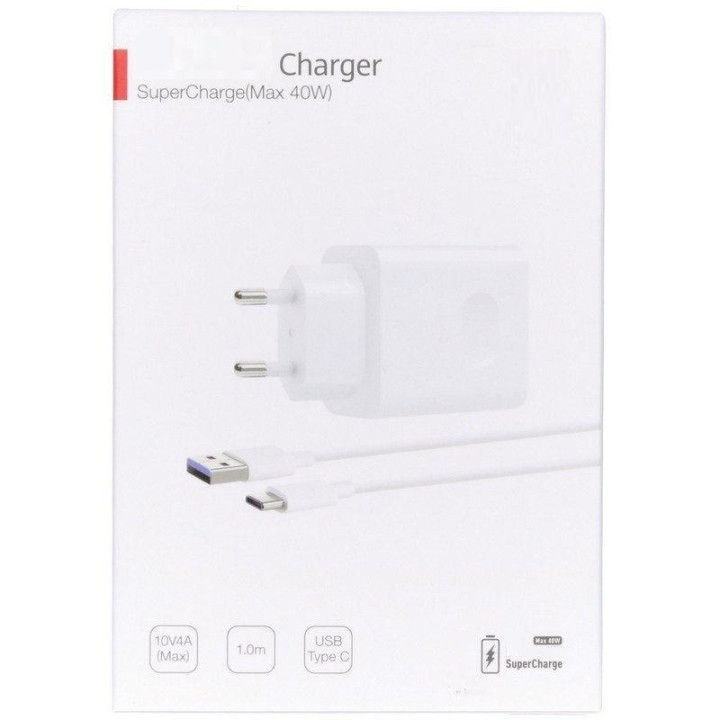 CARICATORE 10V / 4A SUPERCHARGE MAX 40W + CAVO DI DATI TYPE C CON CONFEZIONE CP84 PER HUAWEI