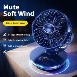 N26 VENTILATORE DA TAVOLO CON DISPLAY DIGITALE / LUCE / FUNZIONE TIMER (TYPE-C) (4000 mAh) BLU