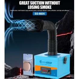 SUNSHINE SS-6605 DEPURATORE DI FUMI AD ALTA EFFICIENZA POTENZA DI ASPIRAZIONE ESTREMAMENTE ELEVATA E ASPIRAZIONE ISTANTANEA AD A