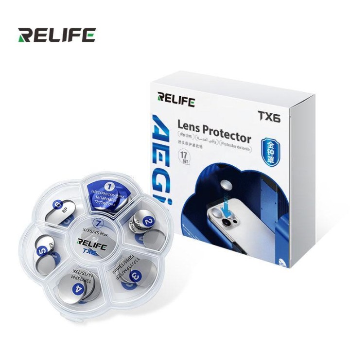 RELIFE TX6 SET DI COPERTURE PROTETTIVE PER L'OBIETTIVO DEL TELEFONO CELLULARE PER EVITARE DI DANNEGGIARE LA LENTE DURANTE LA RIM