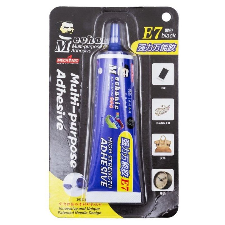 MECHANIC MULTI SCOPO COLLA ADESIVO E7 50ML NERO