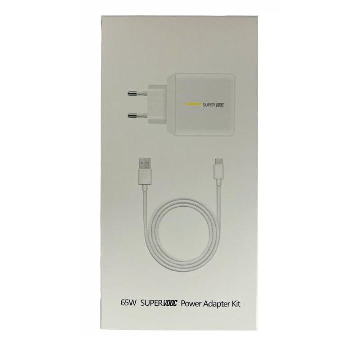 OPPO VCA7GACH CARICATORE SUPERCHARGE 65W + CAVO DI DATI TYPE C CON CONFEZIONE MATERIALE ORIGINALE