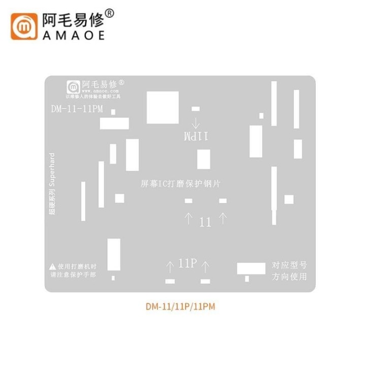 AMAOE SCREEN IC RETTIFICA E PROTEZIONE DELLA LAMIERA DI ACCIAIO PER DM-11-11PM APPLE IPHONE 11 / 11 PRO / 11 PRO MAX
