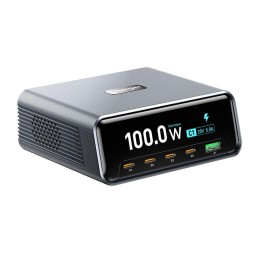 60D 140W STAZIONE DI RICARICA DA TAVOLO INTELLIGENTE CON LCD (USB-C 4 / USB-A 1)