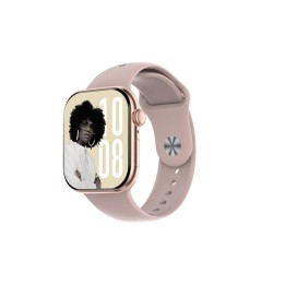 OROLOGIO INTELLIGENTE + CARICATORE MAGNETICO PER WATCH X SQUARE ROSA / ORO