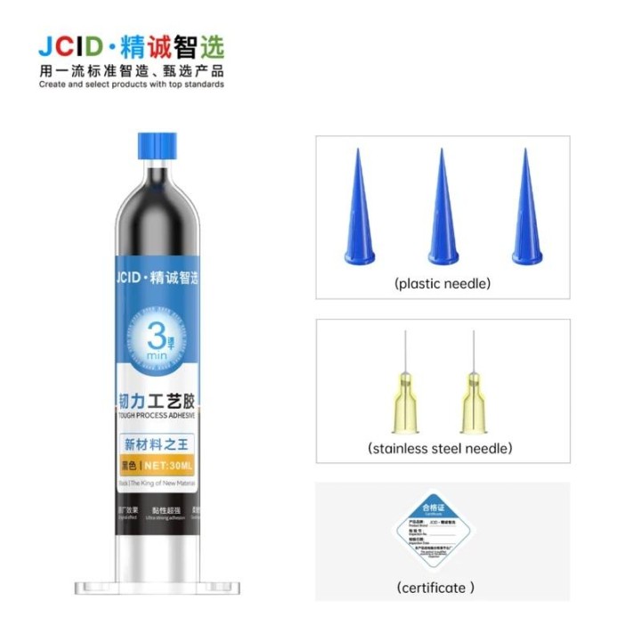 JCID TP-030B ADESIVO PER PROCESSO RESISTENTE 30ML NERO