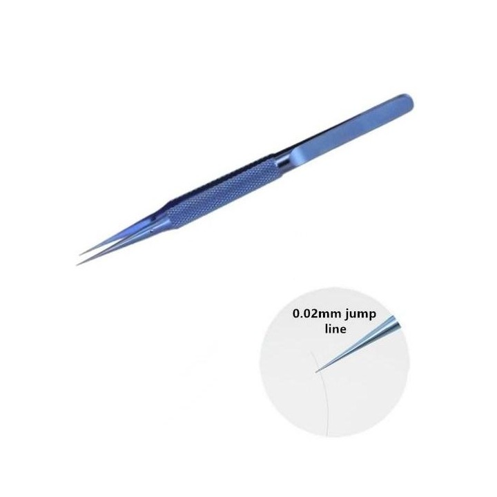 TESTA DRITTA BLU 0.15mm PINZETTE IN ACCIAIO INOX TITANIO IN ACCIAIO