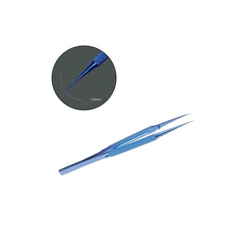 TESTA CURVA BLU 0.15mm PINZETTE IN ACCIAIO INOX TITANIO IN ACCIAIO