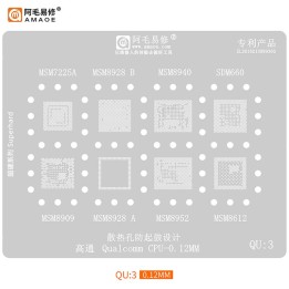 AMAOE STAMPO METALLICO DEGLI IC PER QU-3 QUALCOMM MSM7225A / MSM8928 B / MSM8940 / SDM660 / MSM8909 / MSM8928 A / MSM8952 / MSM8