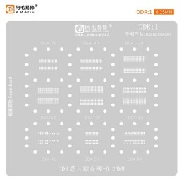 AMAOE DDR:1 STAMPO METALLICO DEGLI IC PER BGA 78 / BAG 96 / BGA 128 / BGA190 / BGA170 / BGA180 / BGA 60 / BGA 84 0.25MM