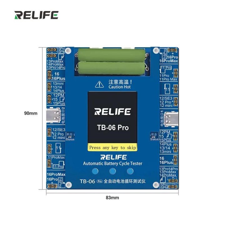 RELIFE TB-06 PRO COMPLETAMENTE AUTOMATICO CICLO DELLA BATTERIA TESTER RICARICA RAPIDA BATTERIA ATTIVATA RIPARAZIONE DEL CAVO DEL