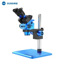 SUNSHINE M9T-B11 MICROSCOPIO TRINOCULARE 6X-45X TRINOCULAR PERRIPARAZIONE MOBILE + LUCE LED AD ANELLO REGOLABILE BLU