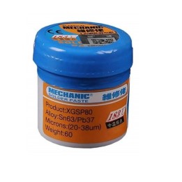 PASTA DI SALDATURA MECHANIC XGSP80 LEGA Sn63 Pb37 MICRON 20-38um PESO 60g BASSA TEMP 183o