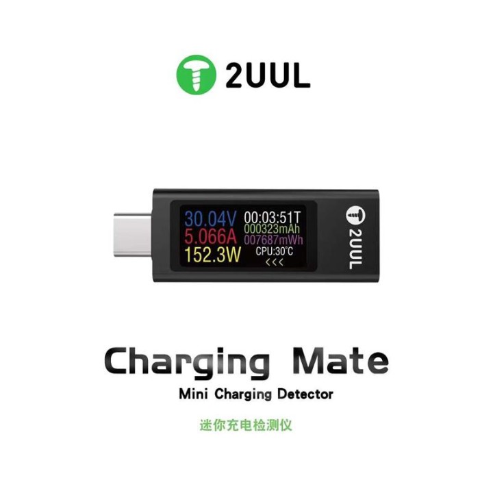 2UUL PW21 TYPE-C MINI TESTER DI RICARICA CON TEST DI CORRENTE BIDIREZIONALE