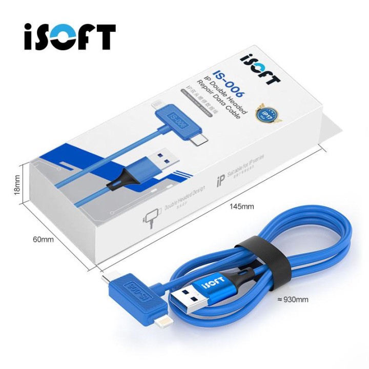 ISOFT IS-006 IP DOPPIA TESTA RIPARARE IL CAVO DATI (MICRO TYPE-C / IP LIGHTNING) V2.0 PER IPHONE 6 / 7 / 8 / X / 11 / 12 / 13 /