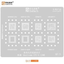 AMAOE STAMPO METALLICO DEGLI IC PER QU-5 QUALCOMM SDM845 CPU / SM8150 CPU / SDM670 / MSM8917 / SDM845 RAM / SM8150 RAM / SDM710
