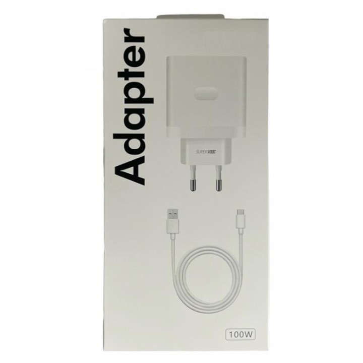 OPPO VCBAJACH CARICATORE SUPERCHARGE 100W + CAVO DI DATI TYPE C CON CONFEZIONE MATERIALE ORIGINALE