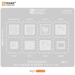 AMAOE STAMPO METALLICO DEGLI IC PER MQ-5 QUALCOMM MT6895Z / 8795Z / MT6983Z / MT8176V / SM8475 / SM6225 / SM7450 / SM8550 / RAM4