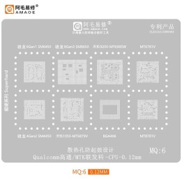 AMAOE STAMPO METALLICO DEGLI IC PER MQ-6 QUALCOMM SNAPDRAGON SM6450 / SM8650 / SM4450 / DIMENSITY 9200-MT6985W / 1050-MT6879V /
