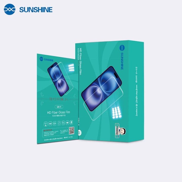 SUNSHINE UV-1 PELLICOLA PROTETTIVA IN FIBRA DI VETRO HD 25PCS (HD 0.1MM) 7.0 INCH UNIVERSALE VIENE FORNITO CON LAMPADA UV PER MI