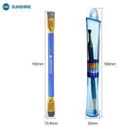 SUNSHINE SS-022D SPAZZOLA A DOPPIA FUNZIONE CON DOPPIA TESTINA IN RAME PER LA MANUTENZIONE DI TELEFONI CELLULARI PULIZIA DEI PAD
