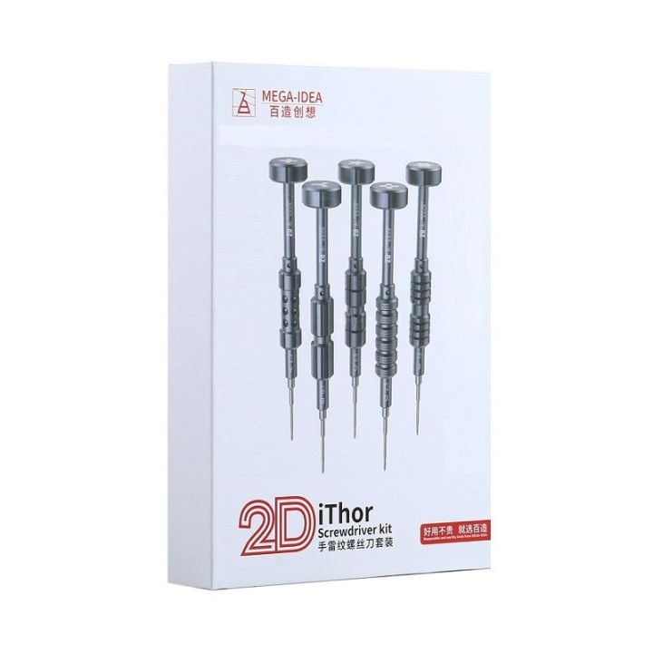 MEGA IDEA 2D ITHOR SCREWDRIVER KIT A PHILLIPS CACCIAVITE / B TRI-POINT Y CACCIAVITE / C PENTALOBE CACCIAVITE / D PINHEAD PHILLIP