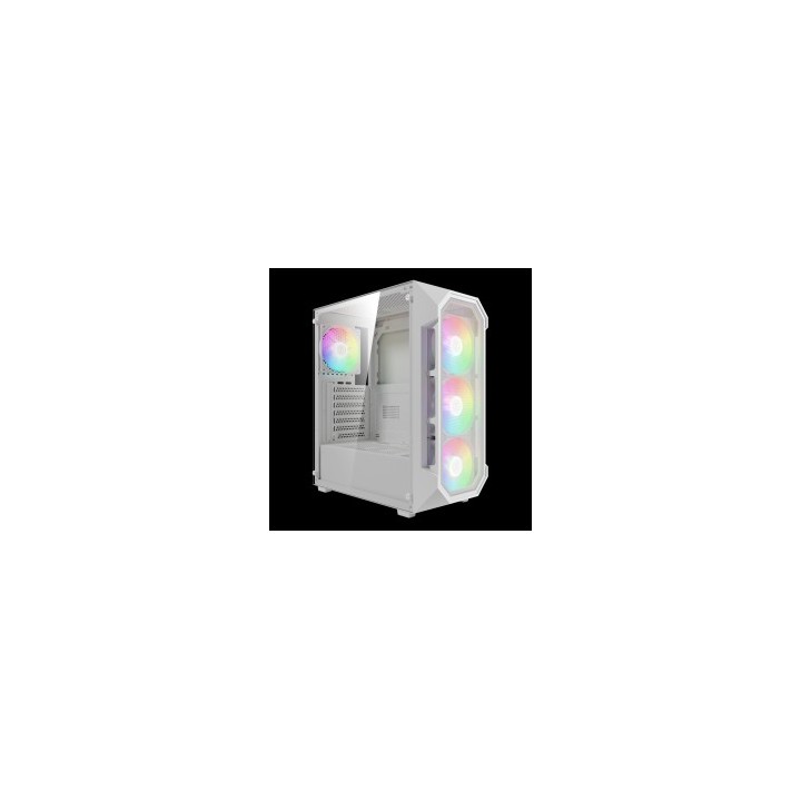 GAMDIAS CASE MID TOWER AURA GC1 ELITE WHITE 4120mm ARGB FAN TG MESH