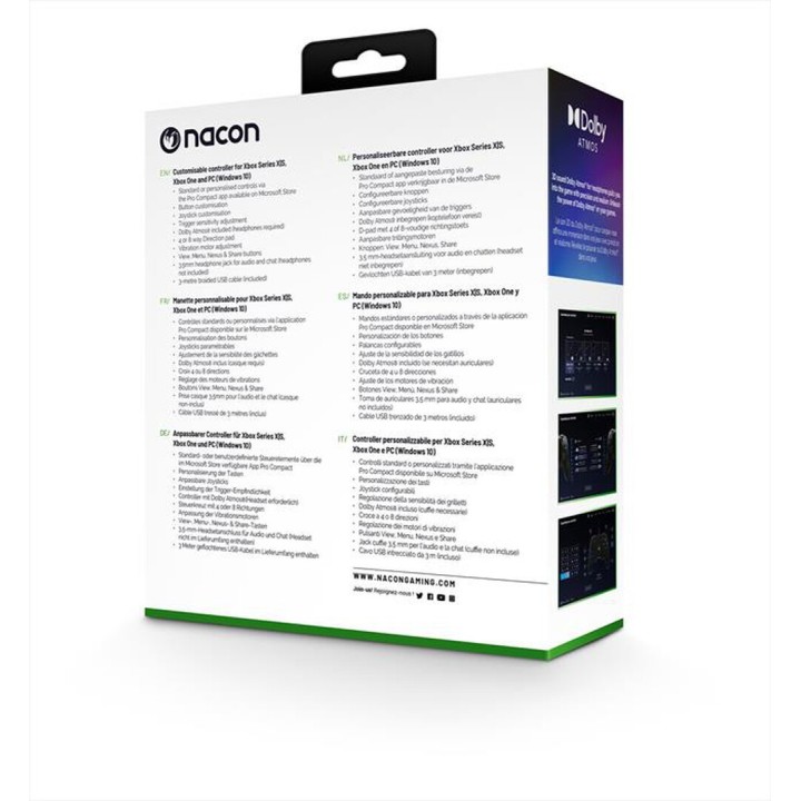 NACON Pro Compact Controller Black USB Gamepad Xbox One, Xbox Series S, Xbox Series X