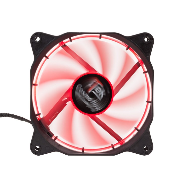 itek Cosmo Flow Case per computer Ventilatore 12 cm Nero, Rosso