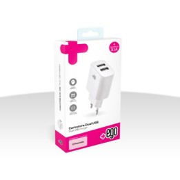 Caricatore da rete/Travel charger Doppio USB Totale 3.1A Bianco